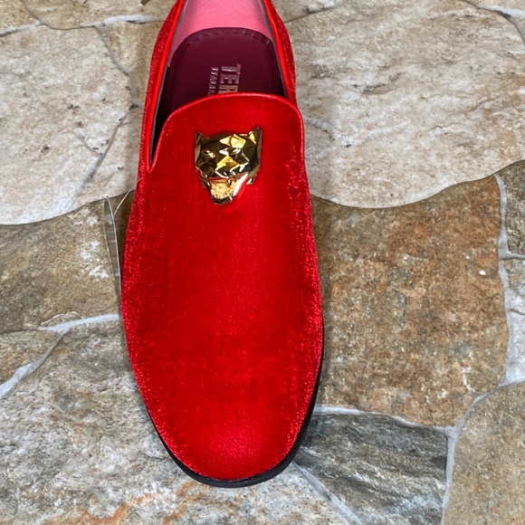Terroni Red Men\'s Slip-On Dress Shoe-Fashionable-Italian Design